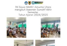Sejumlah 96 Siswa SMAN 1 Amuntai Utara Mengikuti Asesmen Sumatif Akhir Semester Tahun Ajaran 2024/2025