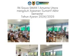 Sejumlah 96 Siswa SMAN 1 Amuntai Utara Mengikuti Asesmen Sumatif Akhir Semester Tahun Ajaran 2024/2025